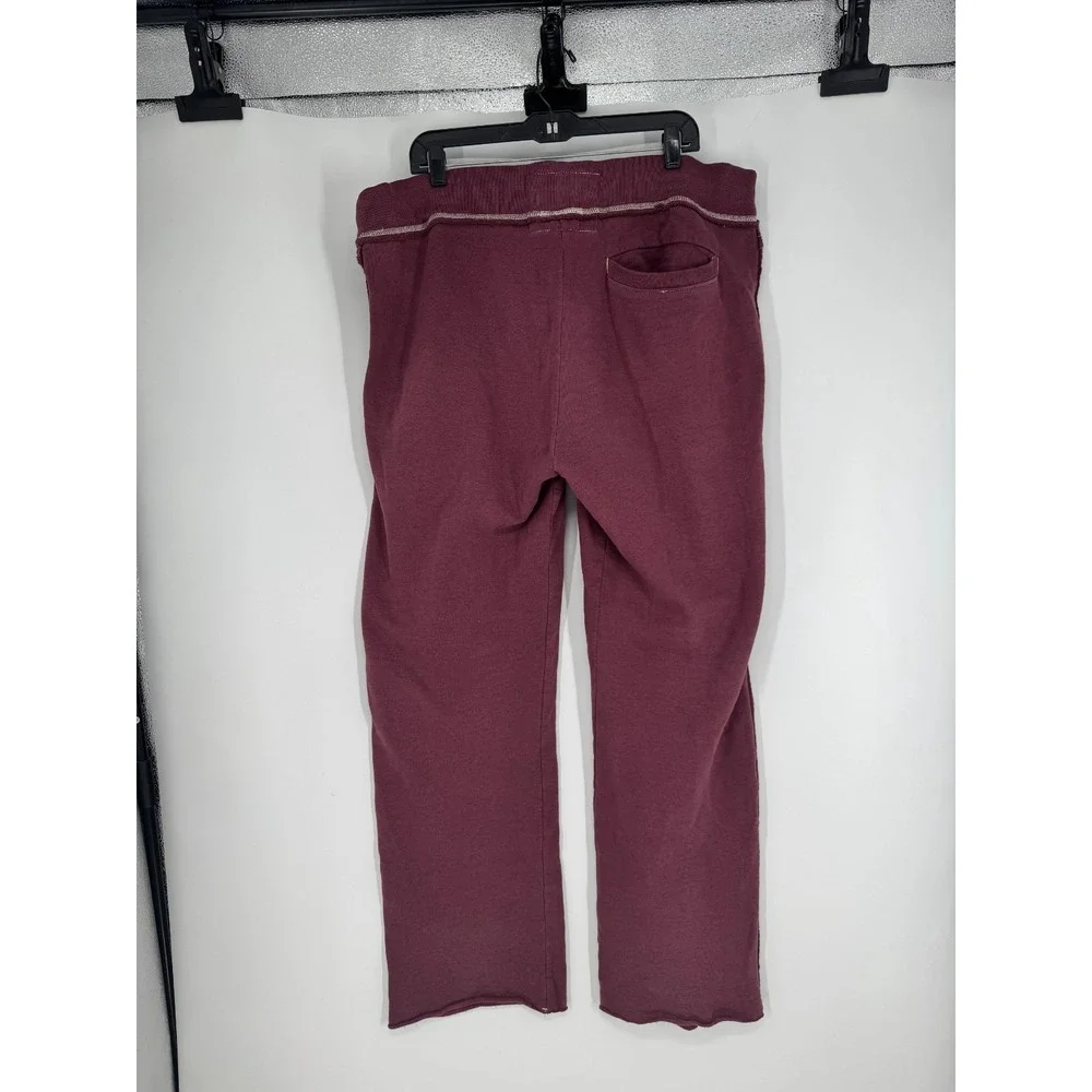 True Religion Baggy Sweatpants Straight Leg Mens 2XL Burgundy Fleece Maroon #56